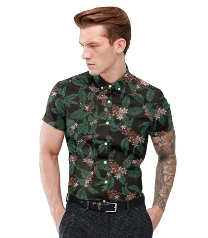(EUROPE) - Coffee Blossom Button-Down Shirt