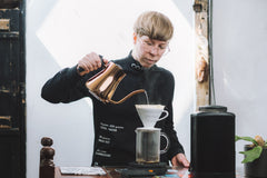 Coffee Mock Neck Long Sleeve Shirt