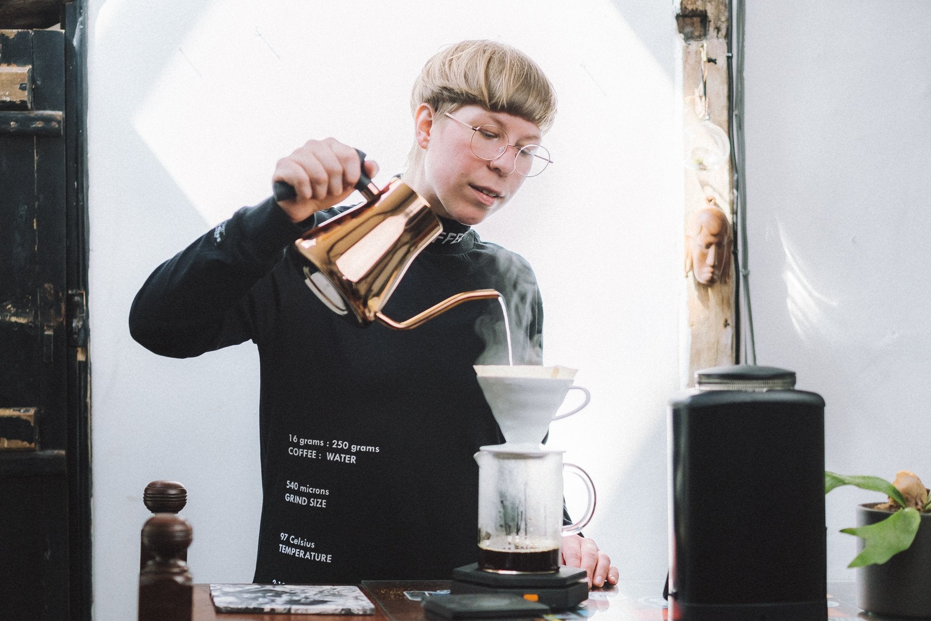 (EUROPE) - Coffee Mock Neck Long Sleeve Shirt