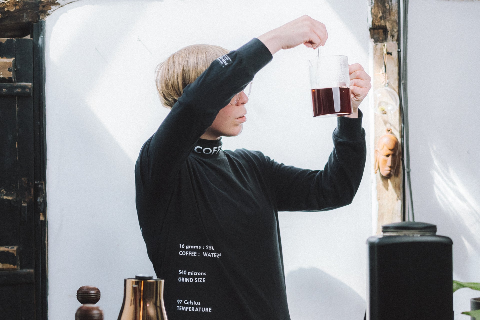 Coffee Mock Neck Long Sleeve Shirt