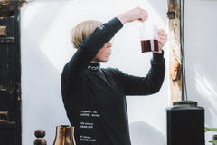 Coffee Mock Neck Long Sleeve Shirt