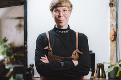 (EUROPE) - Coffee Mock Neck Long Sleeve Shirt