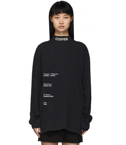 (EUROPE) - Coffee Mock Neck Long Sleeve Shirt