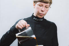 (EUROPE) - Coffee Mock Neck Long Sleeve Shirt