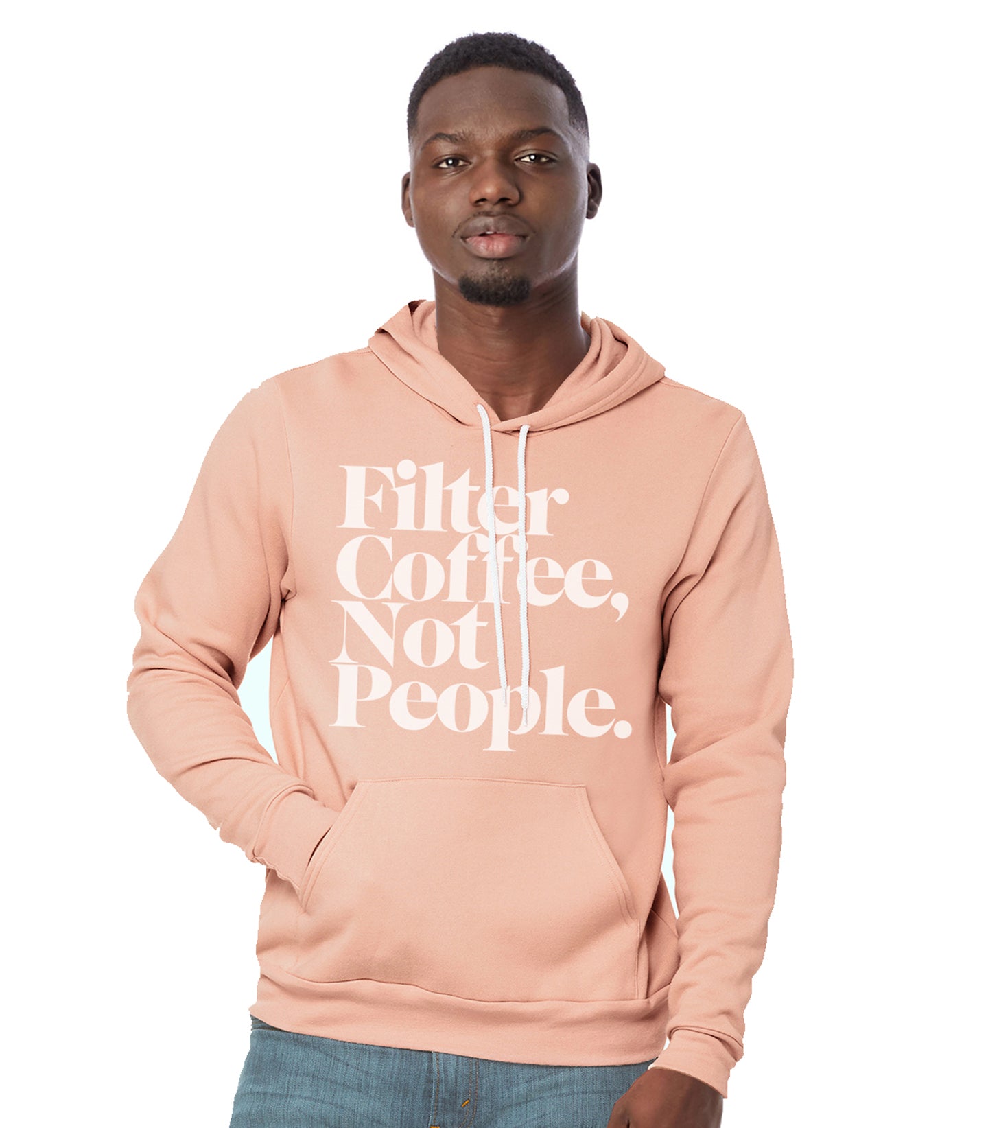 Filter Coffee Not People Pullover Hoodie (Mil-Pink)